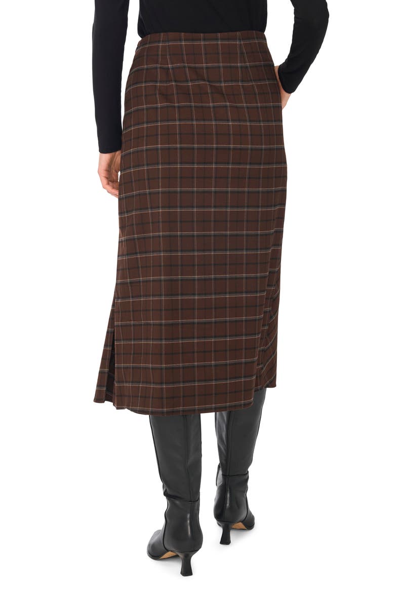 Plaid Asymmetrical Midi Skirt, Alternate, color, BROWN MULTI