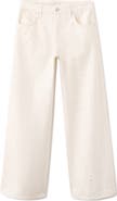 MANGO Rhinestone Embellished Wide Leg Jeans