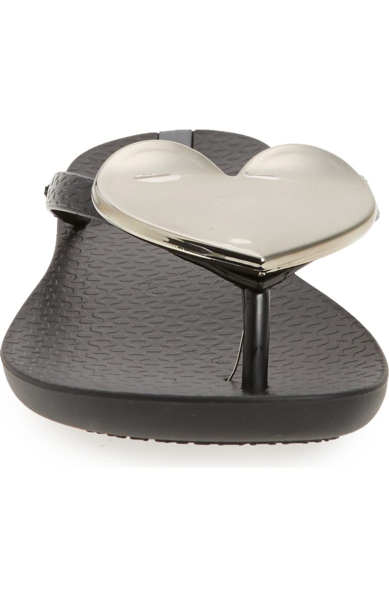Ipanema Wave Heart Flip Flop, Alternate, color, Black