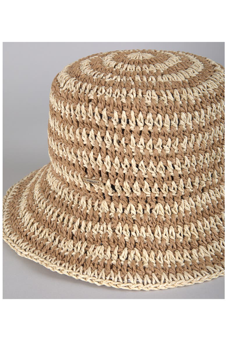 Jonah Crochet Straw Bucket Hat, Alternate, color, NATURAL/ CAMEL