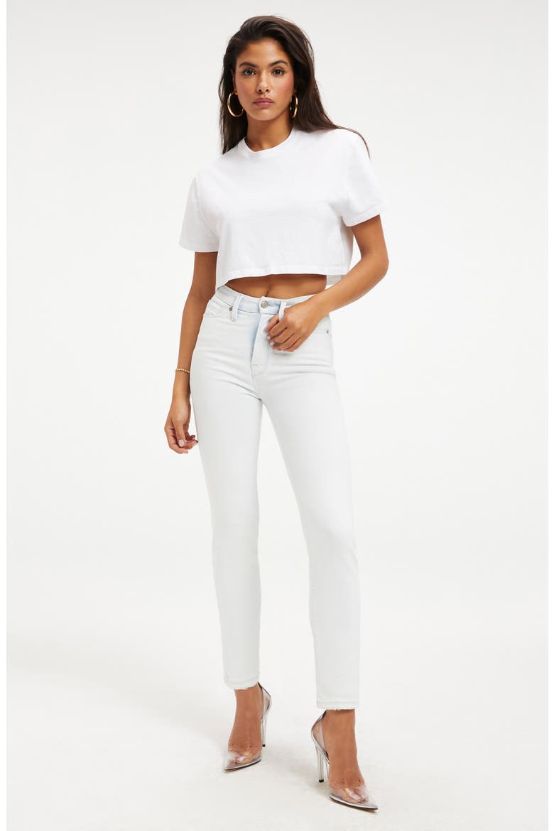 Heritage Crop Cotton T-Shirt, Alternate, color, WHITE001