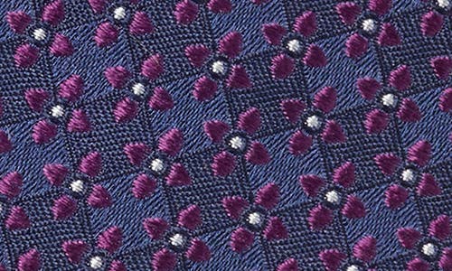 Brooks Brothers Tight Neat Floral Silk Blend Tie In Purple