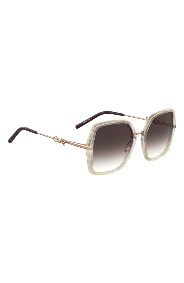 Carolina Herrera 57mm Square Sunglasses, Alternate, color, White Marble