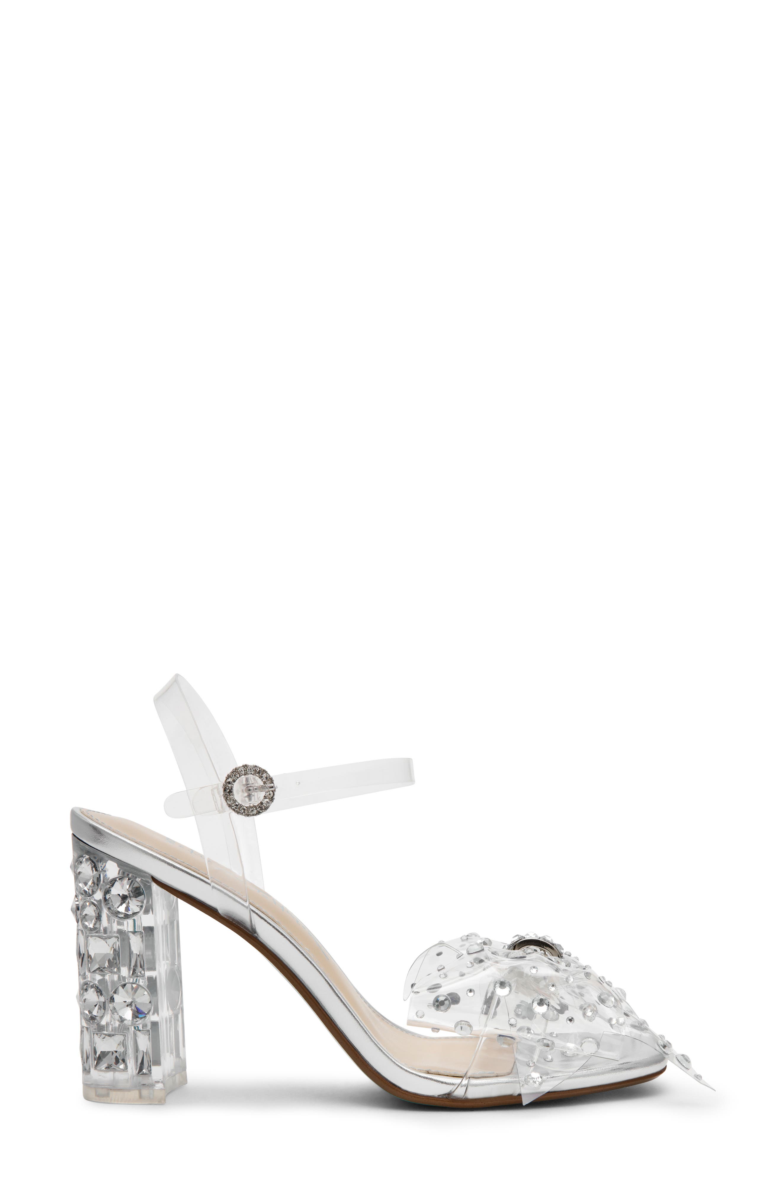 Betsey Johnson Pratt Ankle Strap Sandal, Alternate, color, Silver