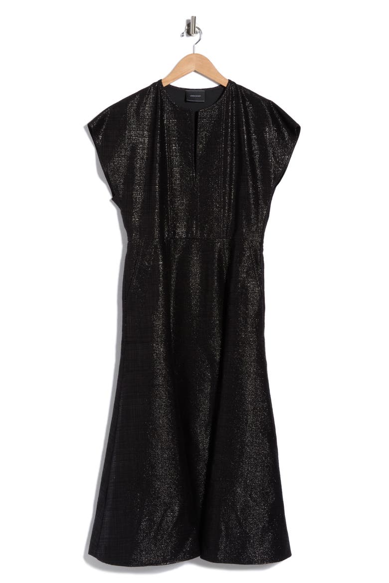 Cap Sleeve Dress, Main, color, BLACK