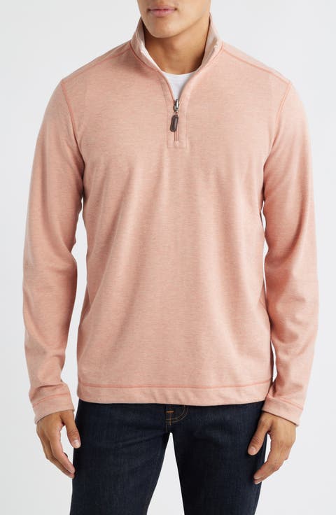 Icon Reversible Cotton Blend Quarter Zip Pullover