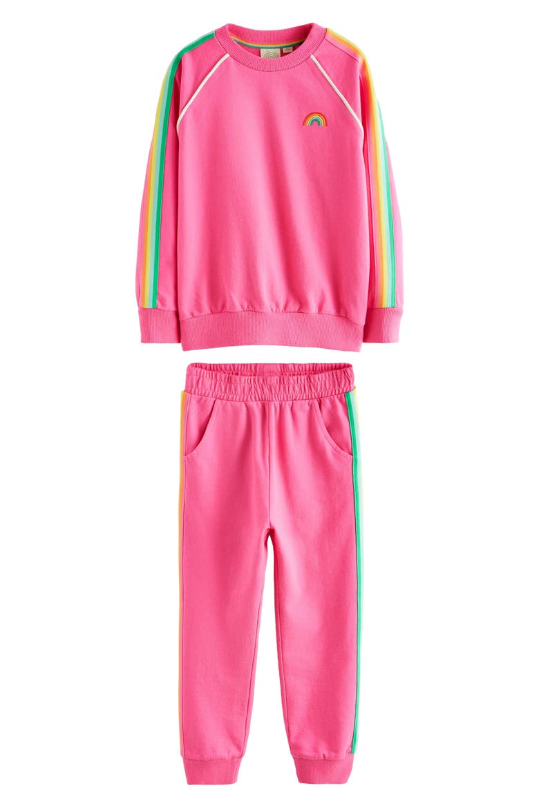 Kids' Side Stripe Cotton Sweatshirt & Joggers Set, Main, color, PINK