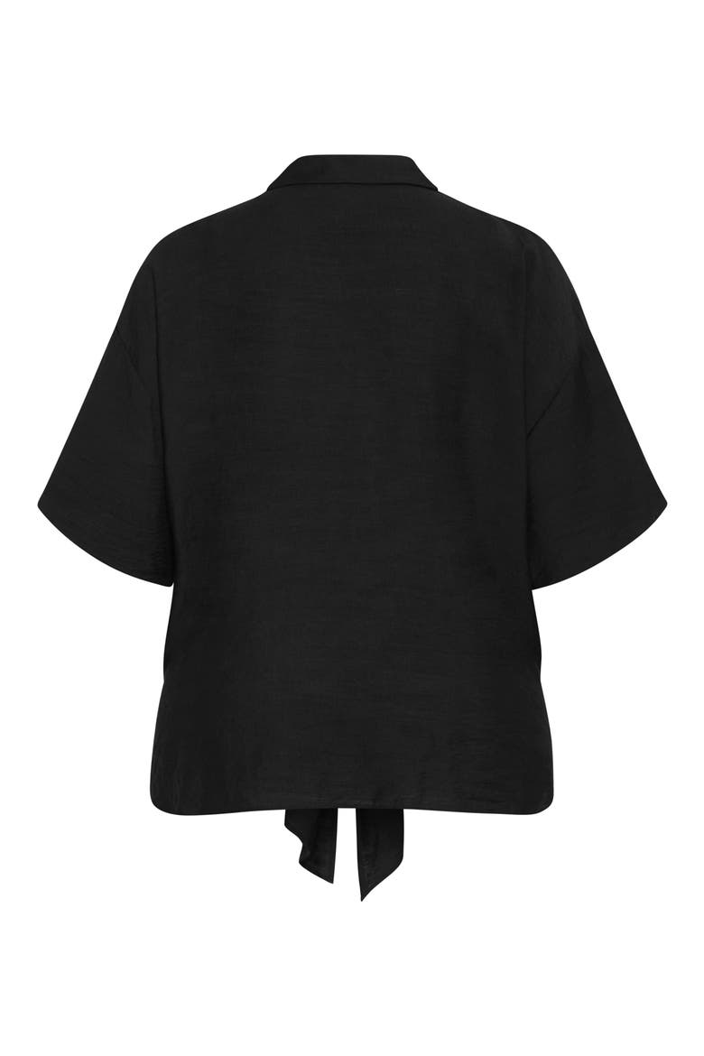 Rosie Tie Front Top, Alternate, color, BLACK