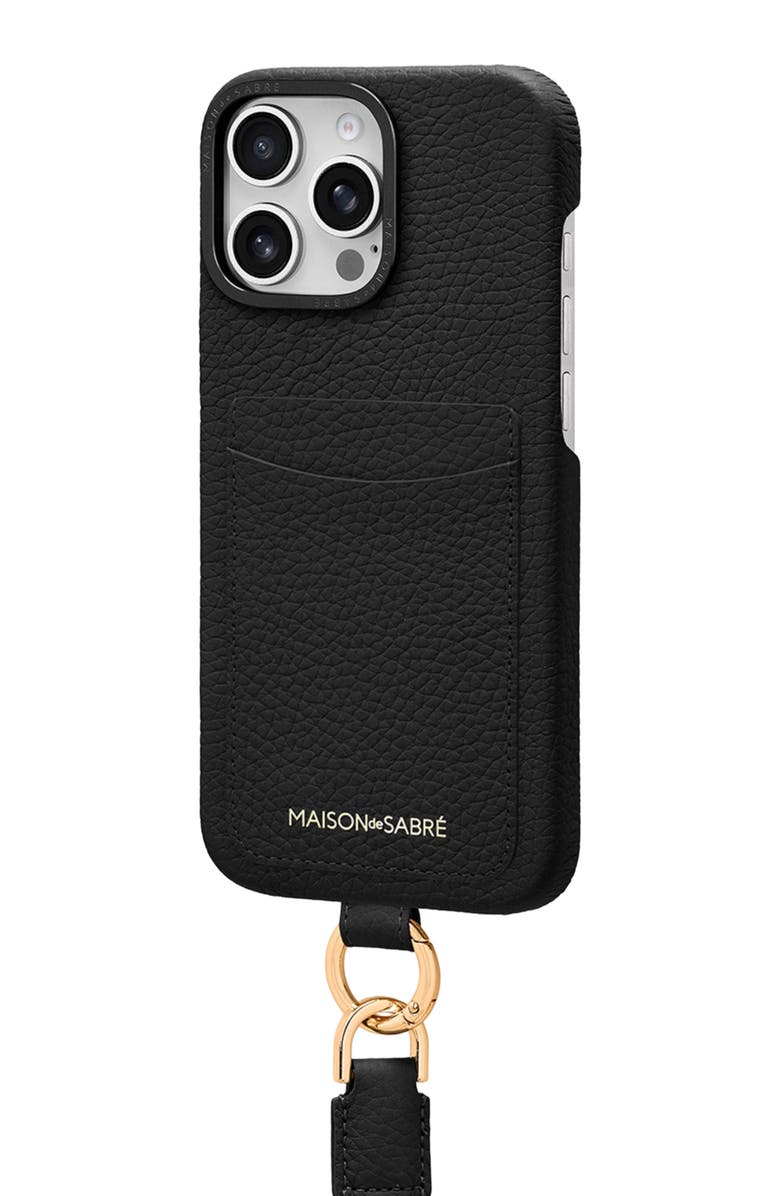 MAISON de SABRÉ Sling Phone Case, Alternate, color, Black Caviar