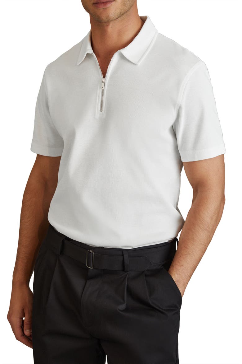 Cayman Half Zip Polo, Main, color, WHITE