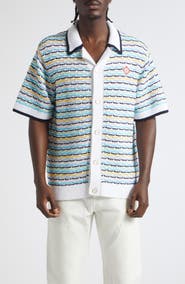 Casablanca Stripe Cotton Reverse Jacquard Sweater