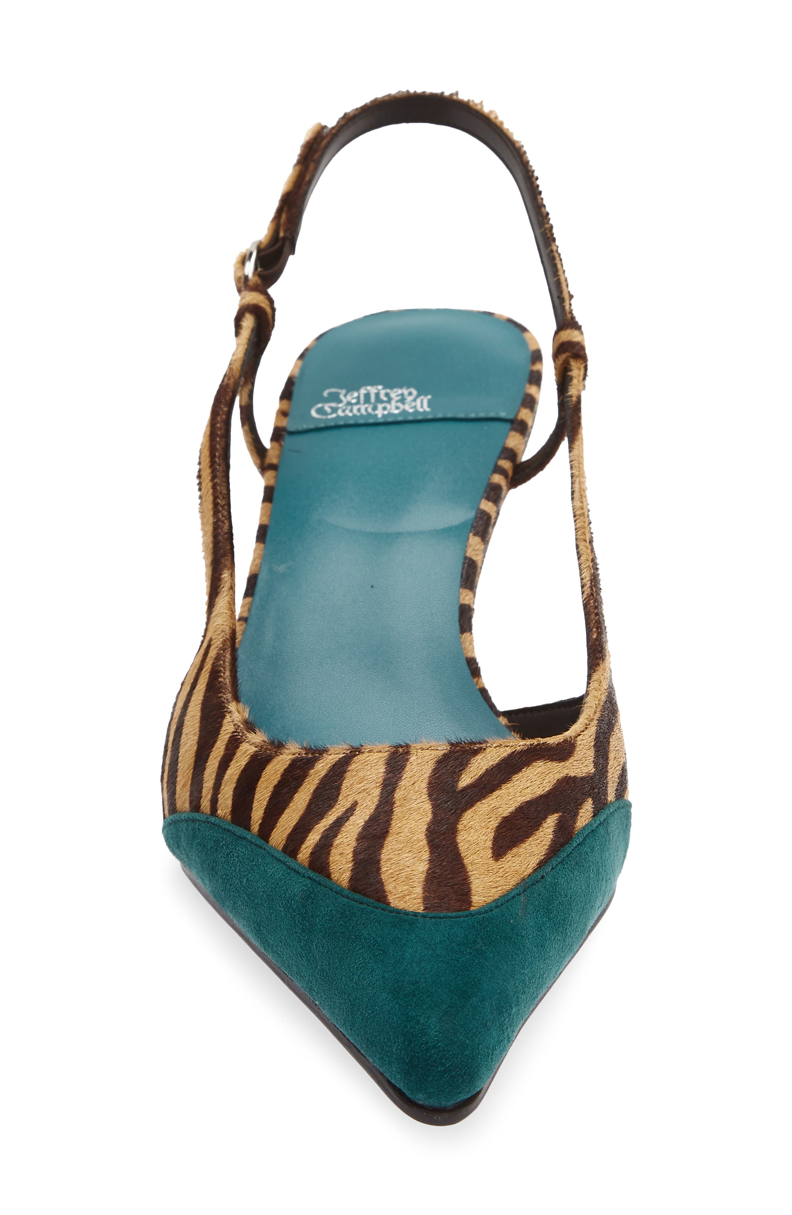 Booshky Slingback Pump, Alternate, color, BEIGE ZEBRA TURQUOISE