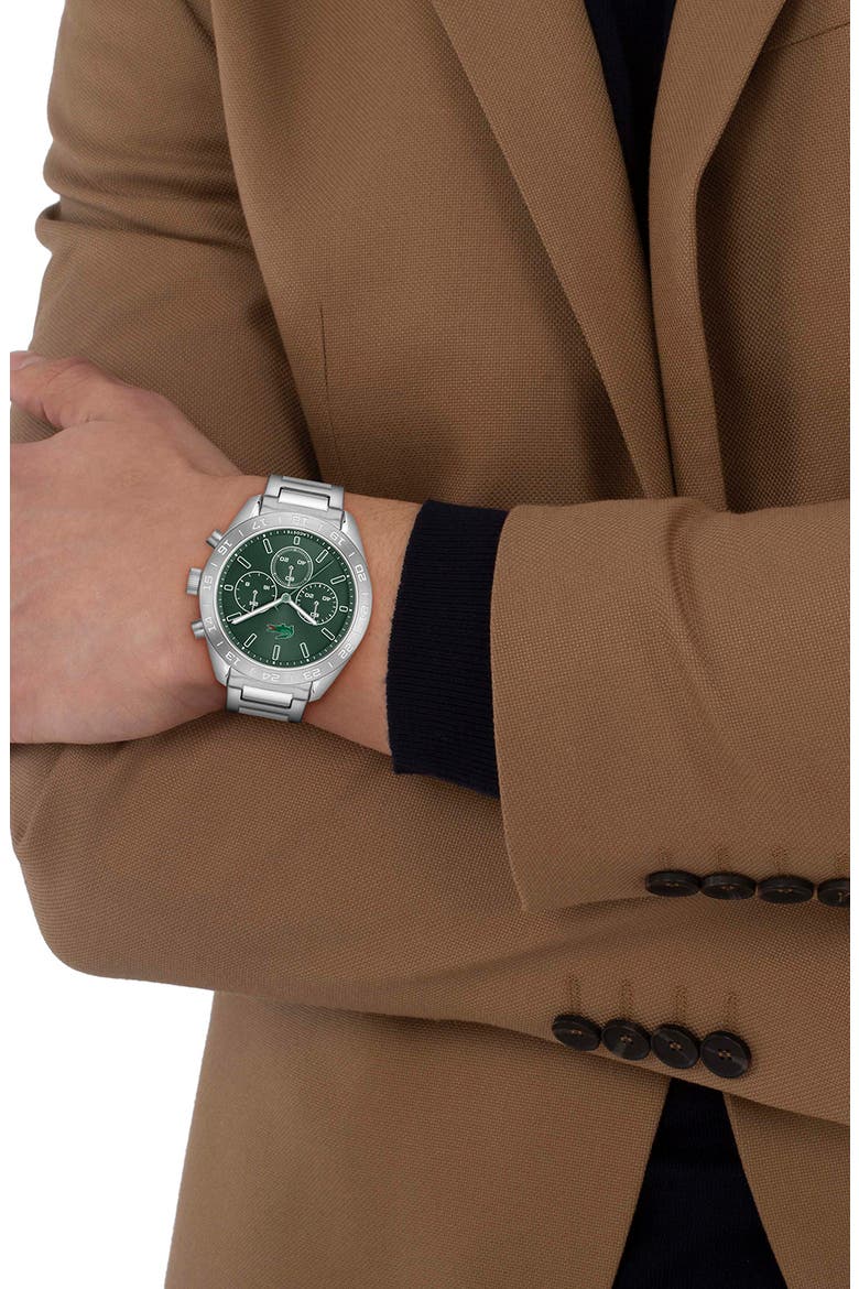 Boston Chronograph Bracelet Watch, 42mm, Alternate, color, GREEN