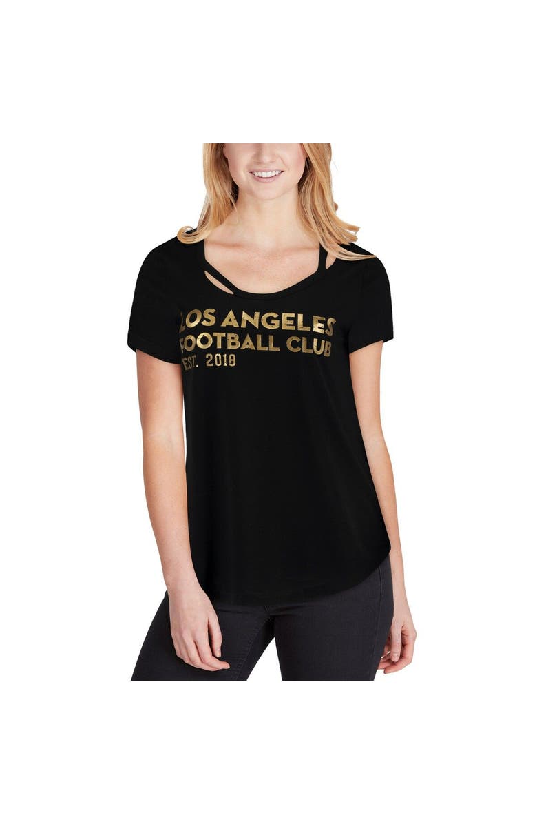 CONCEPTS SPORT Women's Concepts Sport Black LAFC Squad Cut Neck T-Shirt, Alternate, color, 