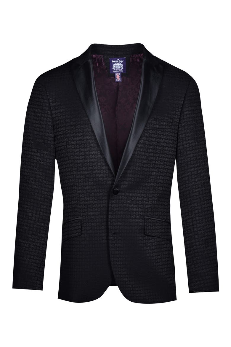Two Button Peak Lapel Evening Jacket, Main, color, BLACK