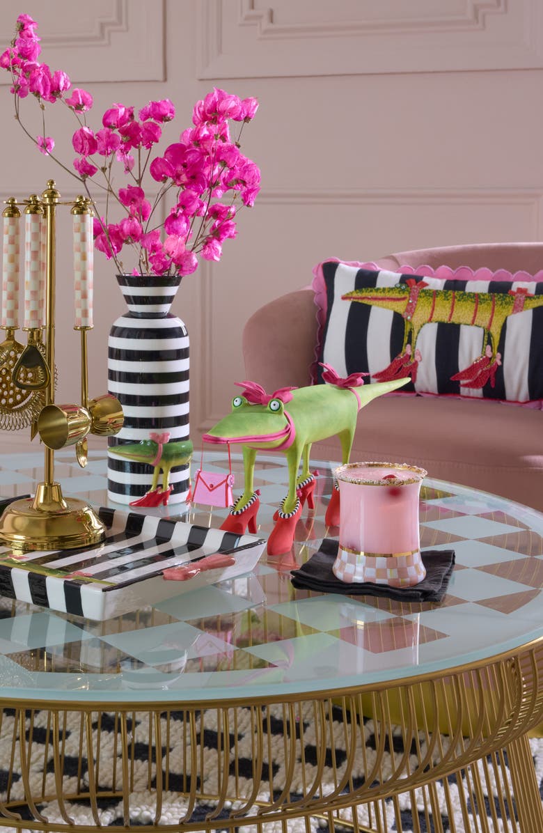 MACKENZIE CHILDS Patience Brewster Gloria Alligator Goes Shopping Figurine, Alternate, color, Green