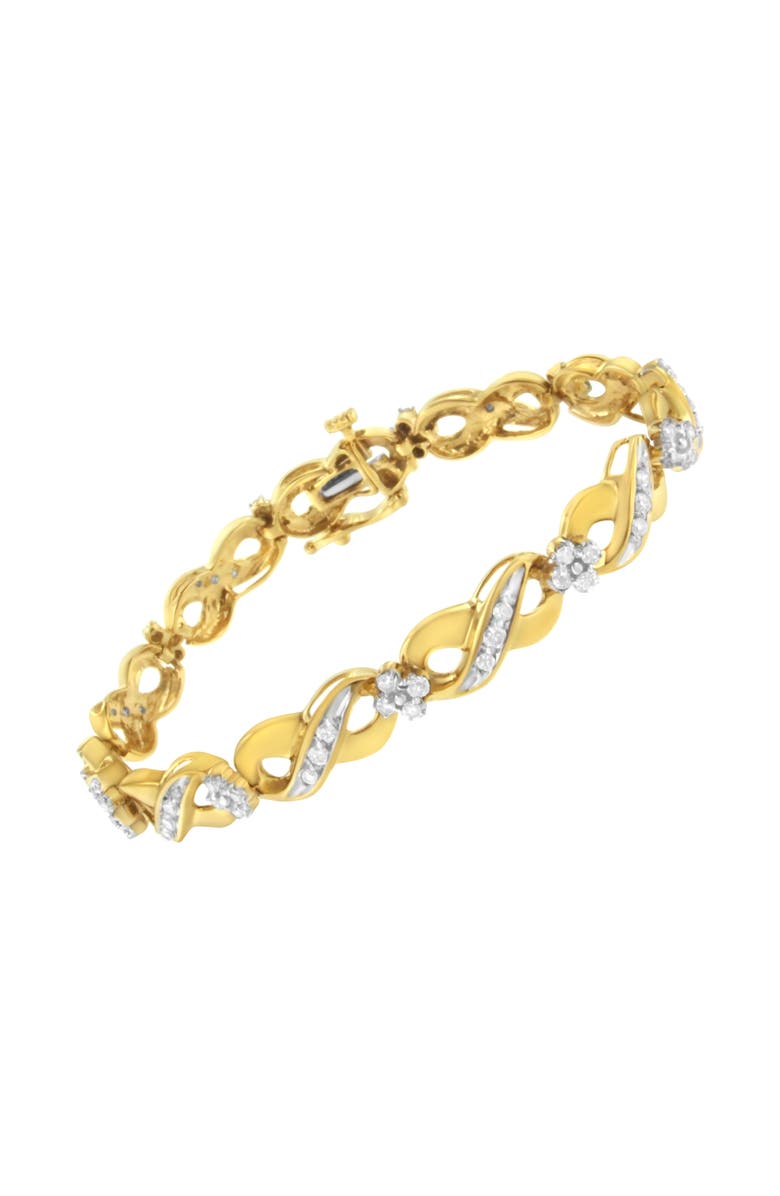 Haus of Brilliance 10K Yellow Gold Round-Cut Diamond Infinite Love Bracelet, Alternate, color, Yellow