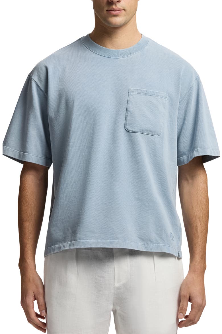 Oversize Vintage Cotton Jersey Pocket T-Shirt, Main, color, BLUE