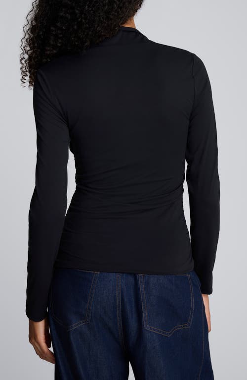 Kenneth Cole Long Sleeve Square Neck Knit Top In Black