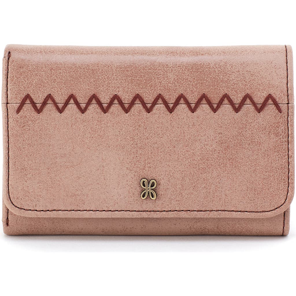 Hobo Jill Leather Trifold Wallet In Pink
