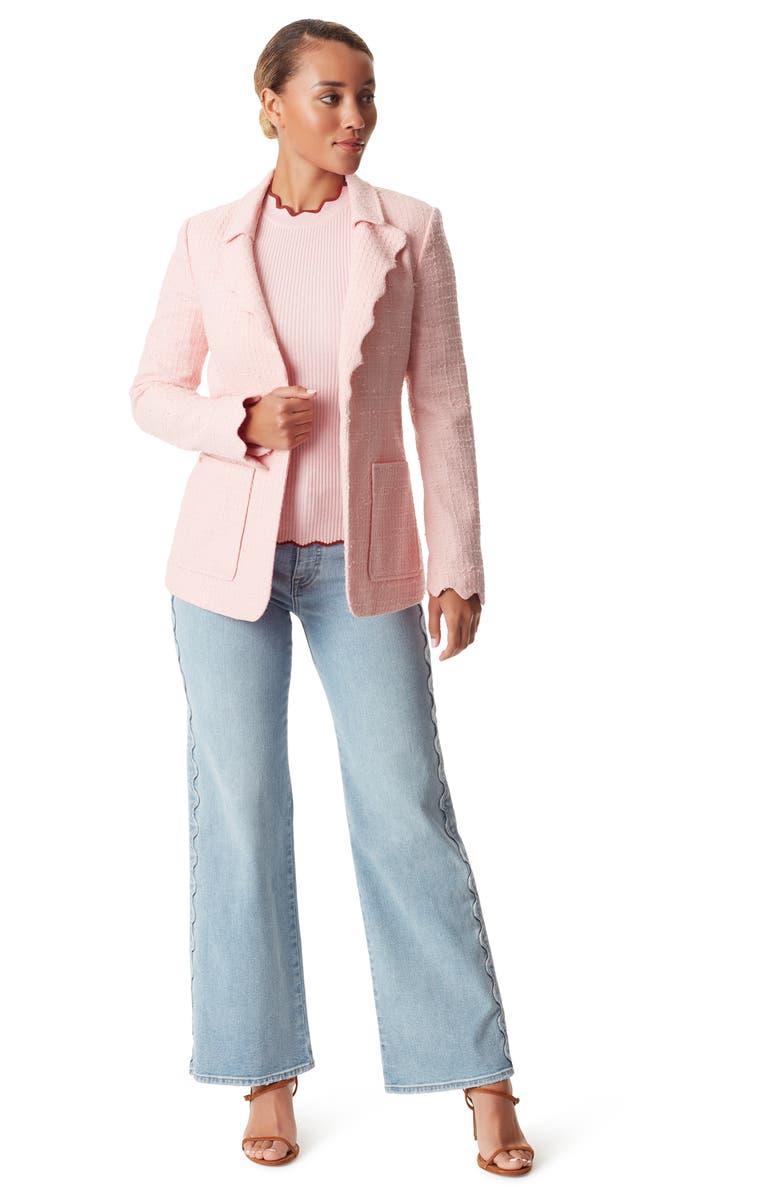 Sam Edelman Zander Scallop Edge Tweed Blazer, Alternate, color, 