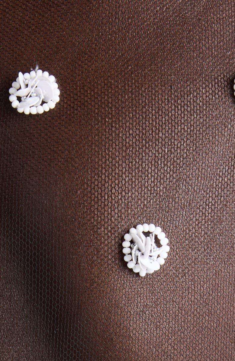 Isabel Marant Elicy Embellished Tulle Top, Alternate, color, Black