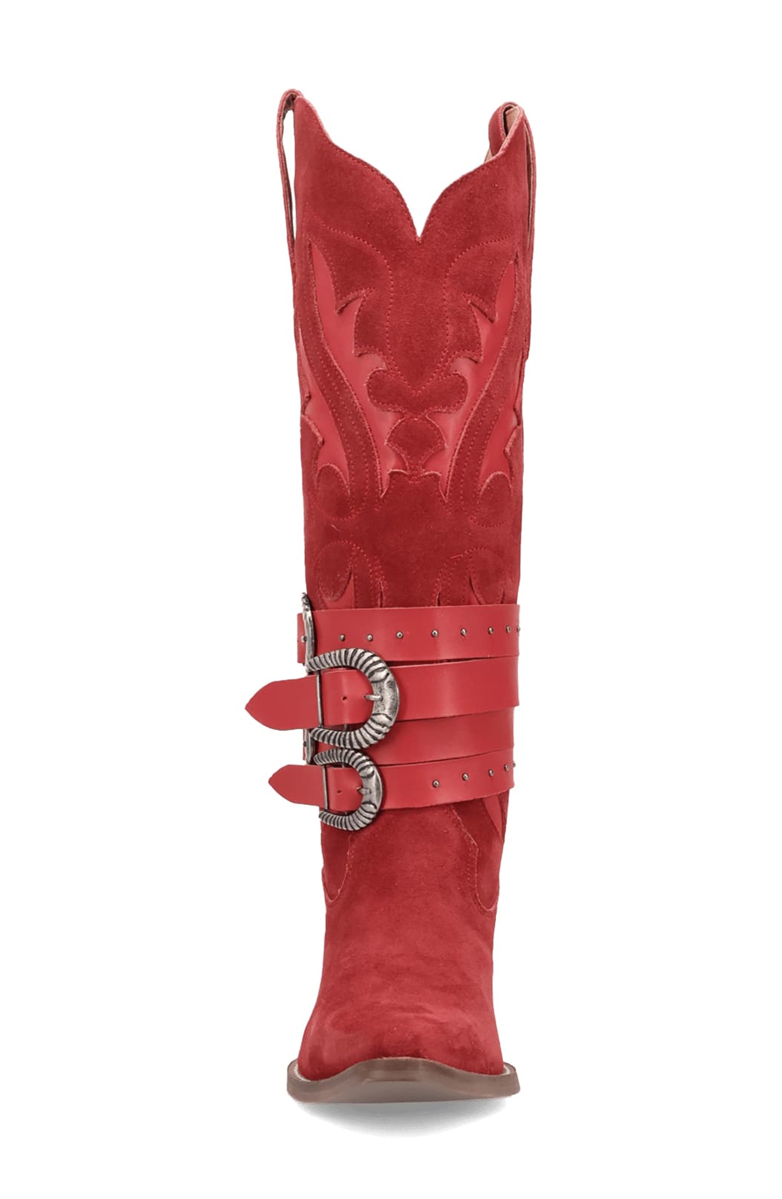 Buck Wild Knee High Western Boot, Alternate, color, RED