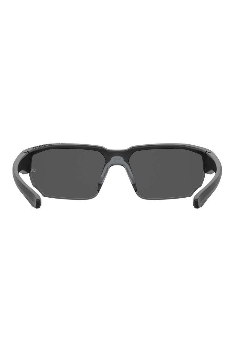 70mm Polarized Oversize Sport Sunglasses, Alternate, color, MATTE BLACK