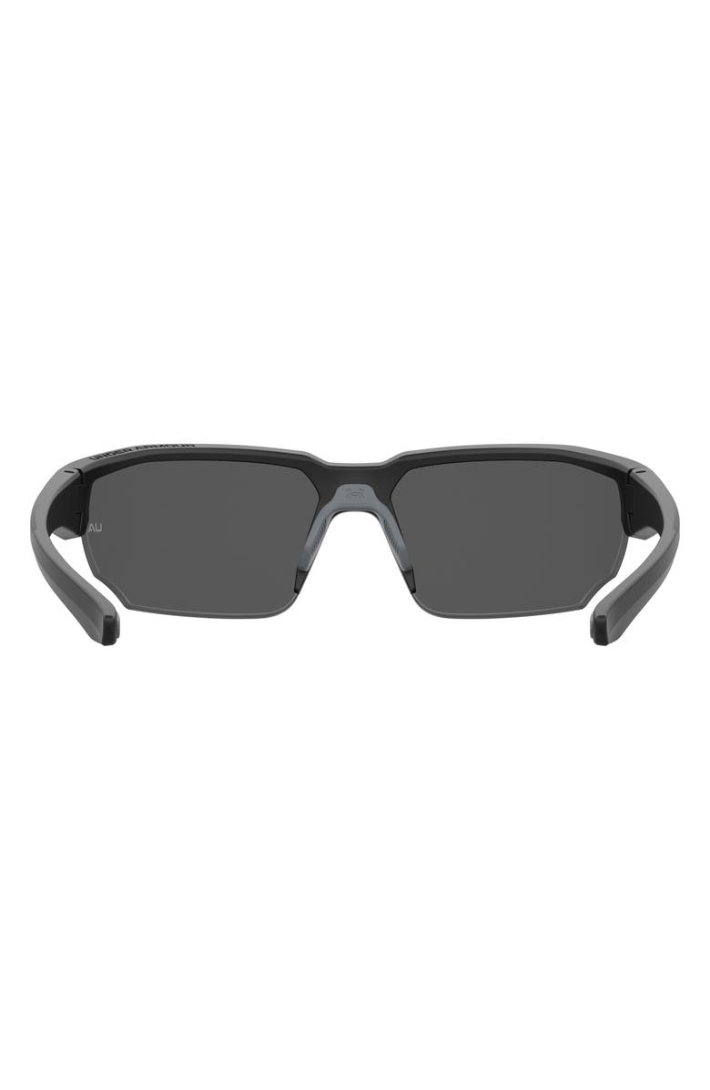 Under Armour 70mm Polarized Oversize Sport Sunglasses, Alternate, color, Matte Black