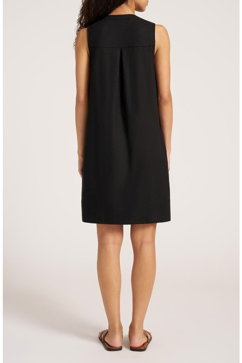 Helena Pleat Shift Dress, Alternate, color, BLACK