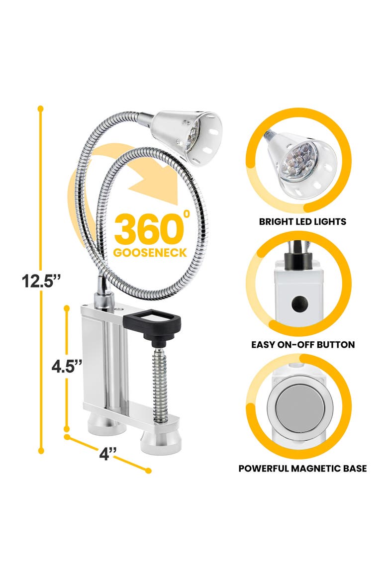 Set of 2 LED BBQ Grill Lights, Alternate, color, BLACK