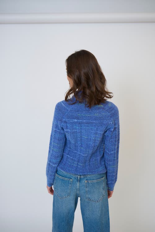 Central Park West Rayna Spacedye Open Stitch Yoke Sweater In Animal Print