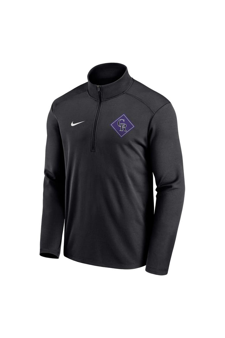 Men's Nike Black Colorado Rockies Diamond Icon Pacer Performance Quarter-Zip Windbreaker Top, Alternate, color, Black