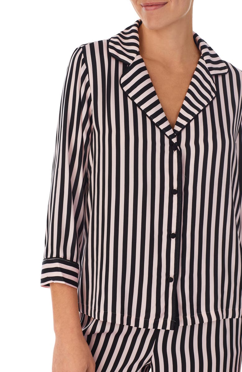 Kate Spade New York print three-quarter sleeve crop pajamas, Alternate, color, 