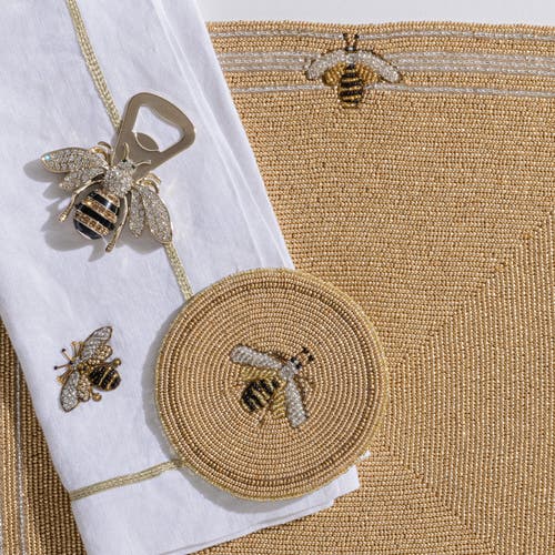 Joanna Buchanan Hand Beaded Coasters In Brown