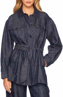 Susana Monaco Stretch Cotton & Linen Denim Jacket