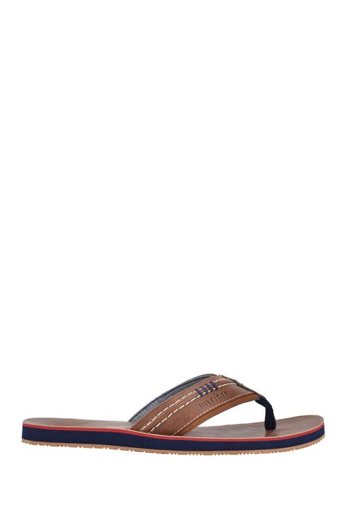 Tommy Hilfiger Destino Flip Flop In Cognac