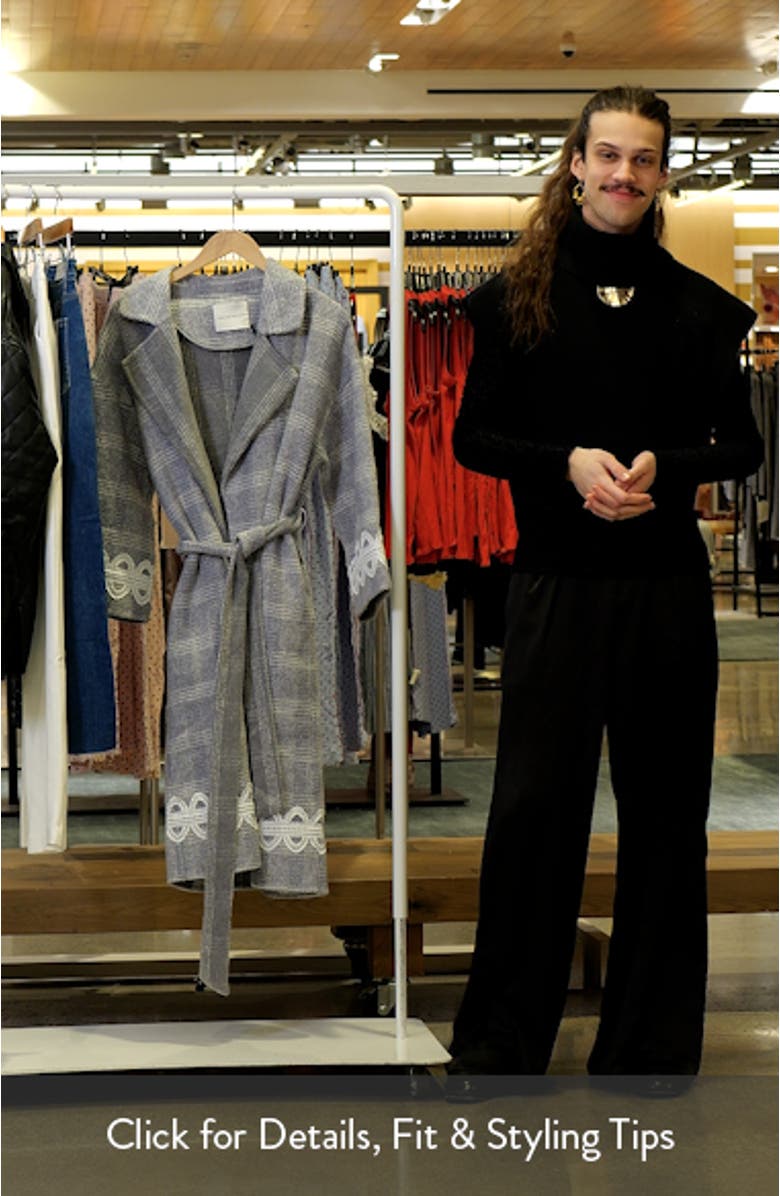 Premium Plaid Wool Blend Long Wrap Coat, sales video thumbnail