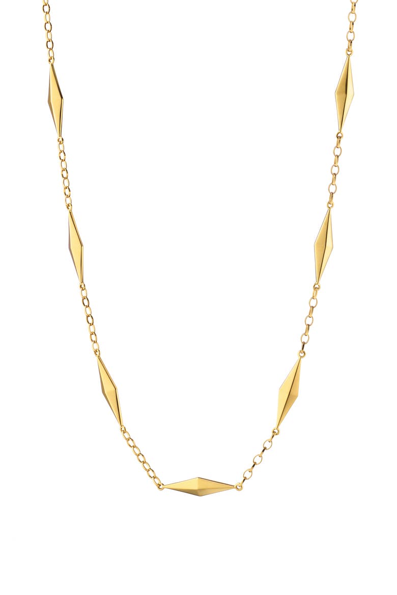 Points North Geometric Station Necklace, Main, color, GOLD