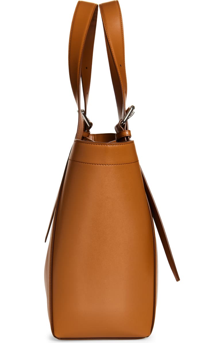 Stella McCartney Biker Perforated Logo Faux Leather Tote, Alternate, color, Ginger