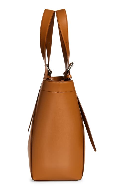 Stella Mccartney Biker Perforated Logo Faux Leather Tote In Brown