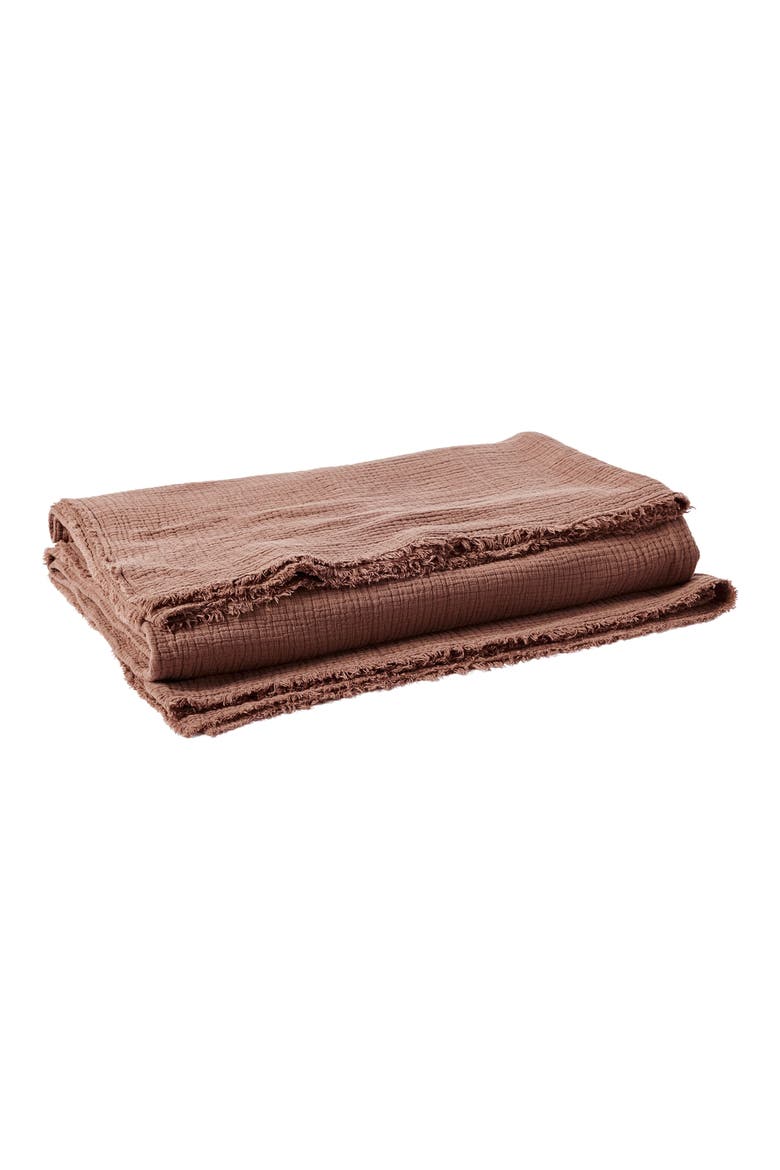 Topanga Organic Cotton Matelassé Blanket, Main, color, REDWOOD