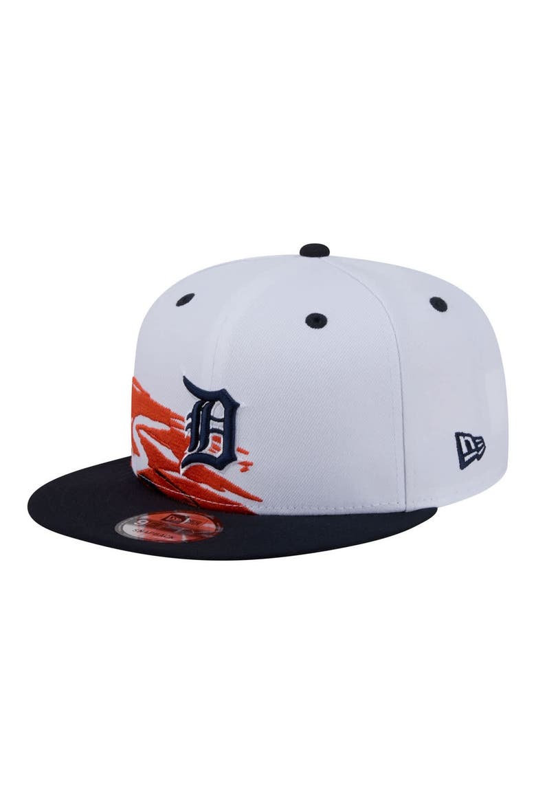 Men's New Era White/Navy Detroit Tigers 9FIFTY Snapback Hat, Alternate, color, White