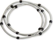 Emerson & Oliver Stainless Steel Beaded Dia Bracelets