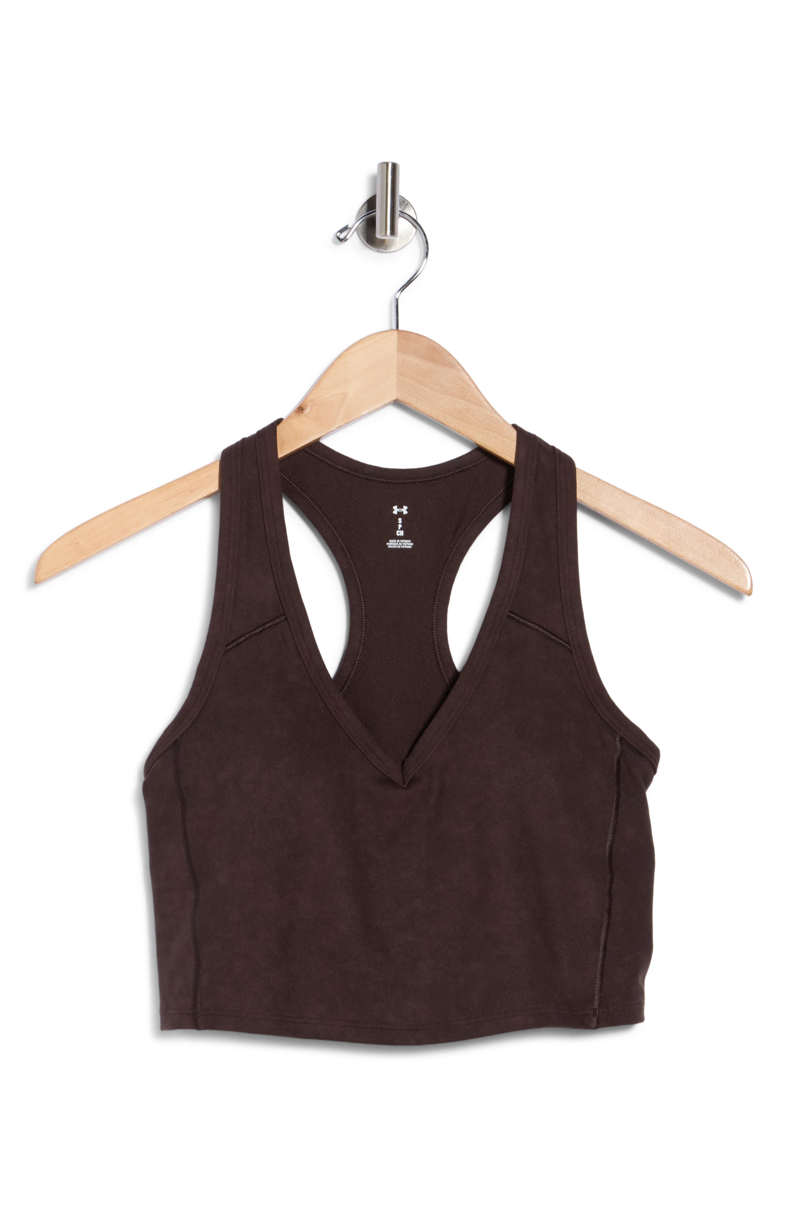 Under Armour Movement Suede Effect Longline Sports Bra In Kona Brown