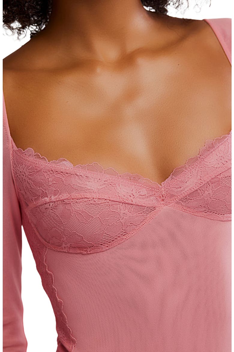 Suddenly Fine Lace Bodysuit, Alternate, color, GLOWING MAUVE