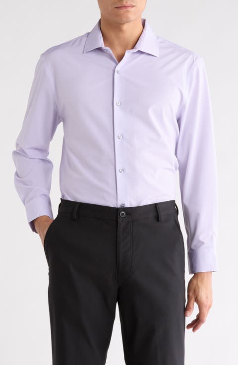 Slim Fit Geometric Print Performance Tech Dress Shirt