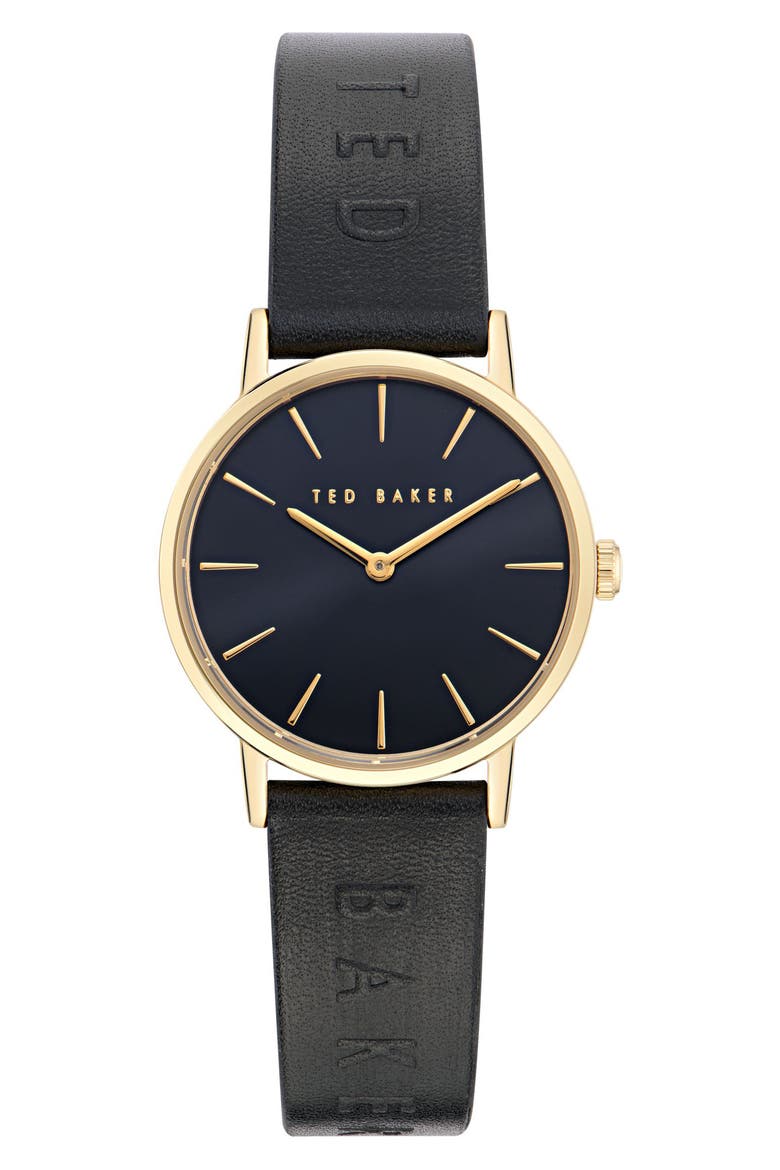 Classic Leather Strap Watch, 32mm, Main, color, BLACK
