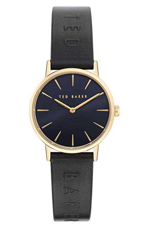 Ted Baker Classic Leather Strap Watch, 32mm In Black