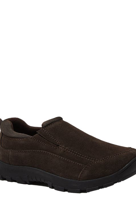 Kids All Weather Suede Leather Slip On Moc Shoes